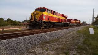 [FHD]  FEC TRAIN #222  ES44C4 GEVO'S  # 803 312 LNG FUEL TENDER ̪ @ 6:23 PM 4/5/2019