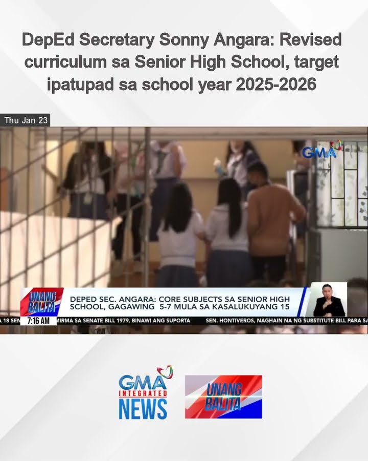 DepEd Secretary Sonny Angara – Revised curriculum sa Senior High School, target... | Unang Balita