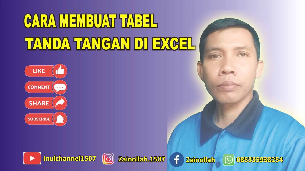 Cara Membuat Tabel Tanda Tangan Di Excel Inulchannel1507 YouTube Cara membuat tabel tanda tangan di excel inulchannel1507 youtube