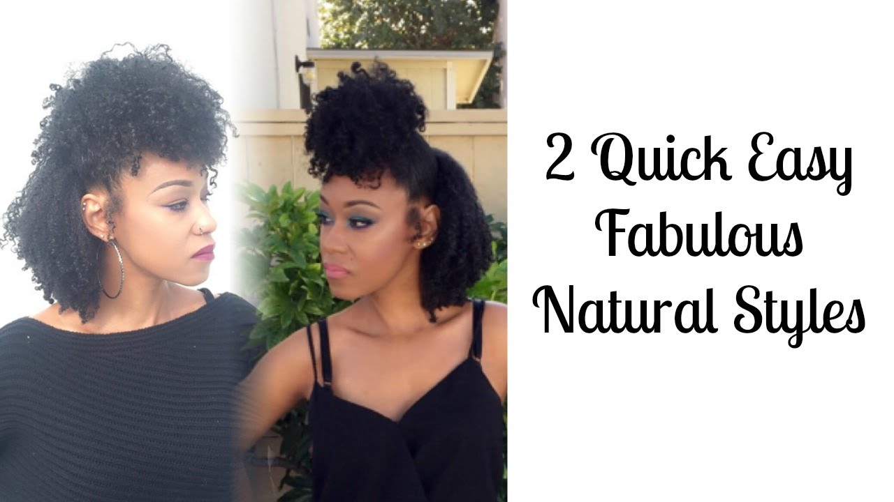 2 Quick Easy Natural Hair Styles - YouTube