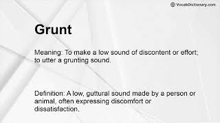 Grunt Meaning
