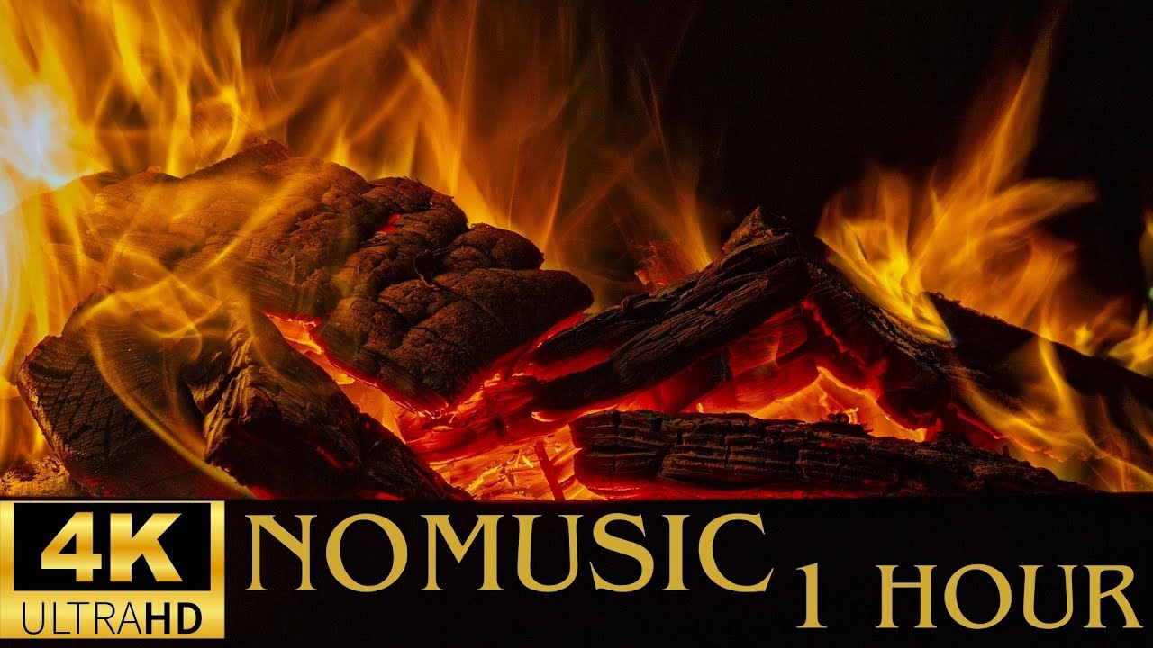 4K Fireplace Sounds 🔥 Real Fire Crackling | Sleep, Relax & Study (1 Hour, No Music)