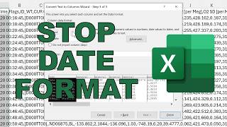 Stop excel from automatically formatting the date