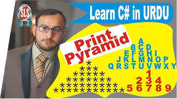 Pyramid of Stars, Alphabets or Digits | C# Tutorial for Beginners p23 URDU/HINDI