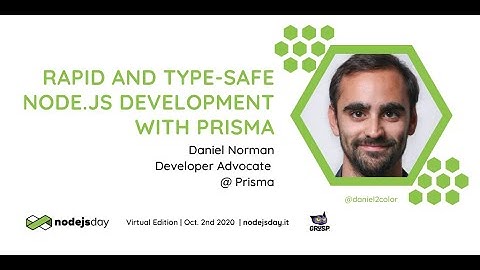 Rapid and type-safe Node.js development with Prisma | Daniel Norman | nodejsday 2020