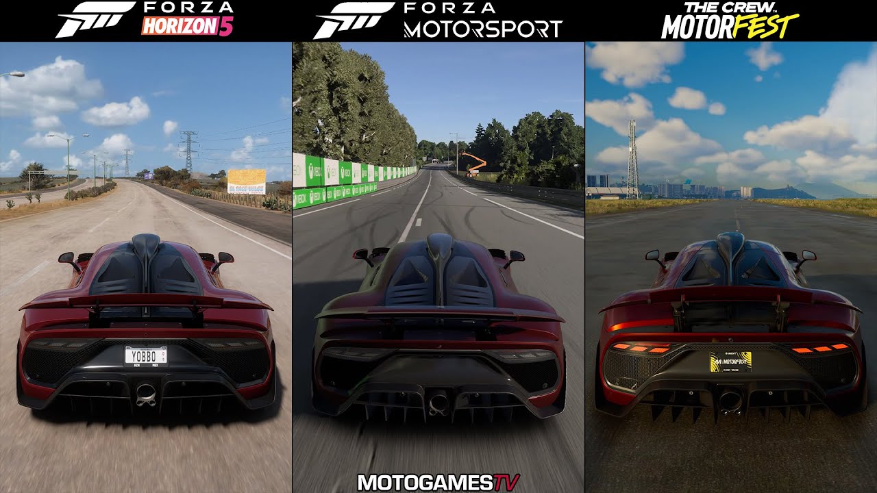Forza Horizon 5 vs Forza Motorsport (2023) vs The Crew Motorfest