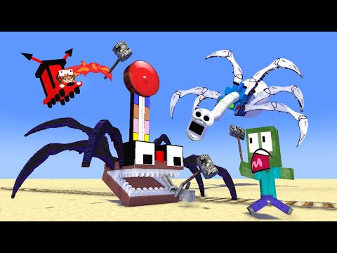 Monster School Vs Cursed Hammer Machine Vs Cursed Thomas xTrain School - Minecraft Animation