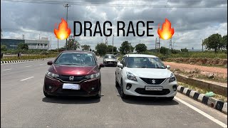 DRAG RACE: HONDA JAZZ VS BALENO🔥Hatchback Battle