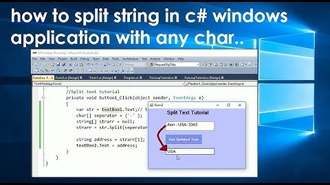 how to split string in c# windows application with any char.