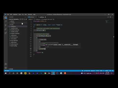 #7 how to Use Continue Statement in C language || Visual Studio || By secret Coding