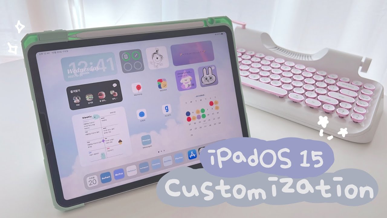 (ENG CC) 아이패드 바탕화면 위젯으로 꾸며주기 / iPad OS15  aesthetic customization /아이패드 꾸미기