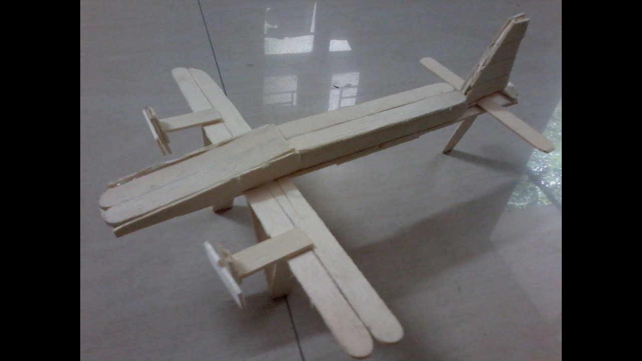 Popsicle airplane / Ice cream sticks airplane - YouTube