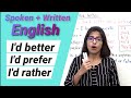 I’d better, Had better or Would better | Spoken English