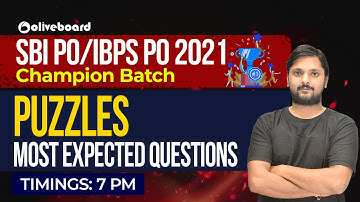 SBI PO/IBPS PO 2021 | Champion Batch | Puzzles | Most Expected Questions | By Rohit Sir