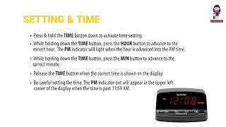 How to Set Up and Use the SHARP SPC051 Digital Alarm Clock | Instruction Manual