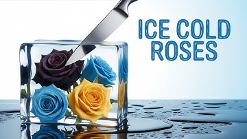 AI Generated: Smooth Knife Cutting Frozen Flower Ice Blocks | Satisfying ASMR"