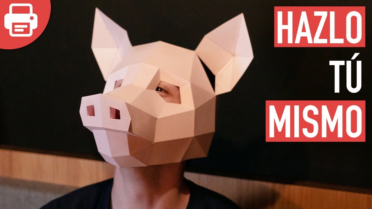 Como Hacer Una Mascara De Cerdo Con Papel O Cartulina En 3d Plantillas Para Imprimir Youtube