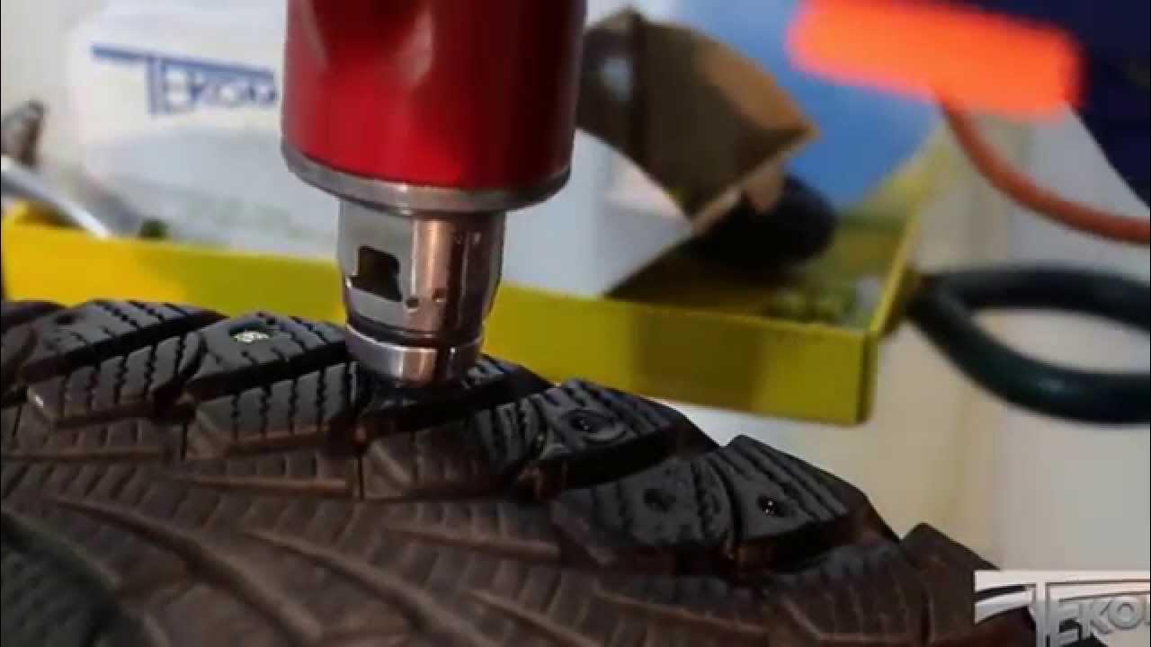 Повторная шиповка зимней резины или ремонтный шип в Минске - YouTube