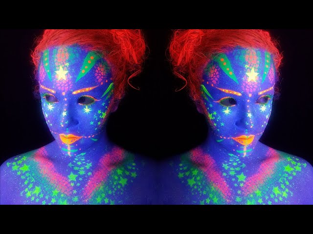 4 Super EASY Blacklight UV Face Paint Designs Tutorial 