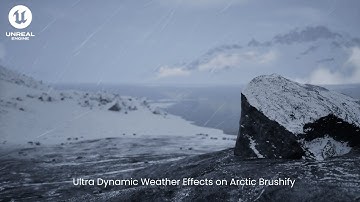 Weather Effects with Ultra Dynamic Sky on Arctic Brushify Landscape - UE5