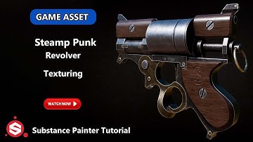 Steampunk Revolver Complete Texture in Substance 3D Painter