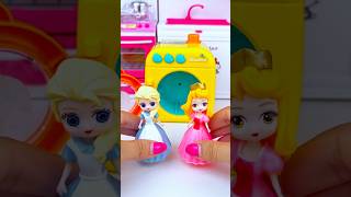 ASMR Unboxing Frozen Elsa &amp; Disney Princess Washing Machine Toy | Satisfying Toy Sounds