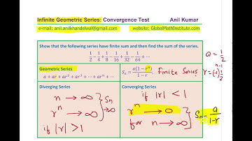 Infinite Geometric Series Converging Concept Formula and Solution GCSE MCR3U IBSL Anil Kumar