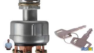 Universal Ignition Start Key Switch YN50S00002F1 for SK200 & WA40 - 4 Position, 2 Keys Ignition Switch Universal