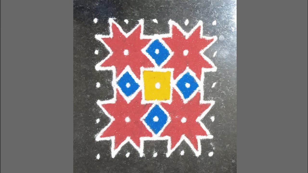 9X9 easy rangoli🙂 - YouTube