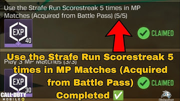 Use the Strafe Run Scorestreak 5 times in MP Matches (Acquired from Battle Pass) Cod Mobile 2024