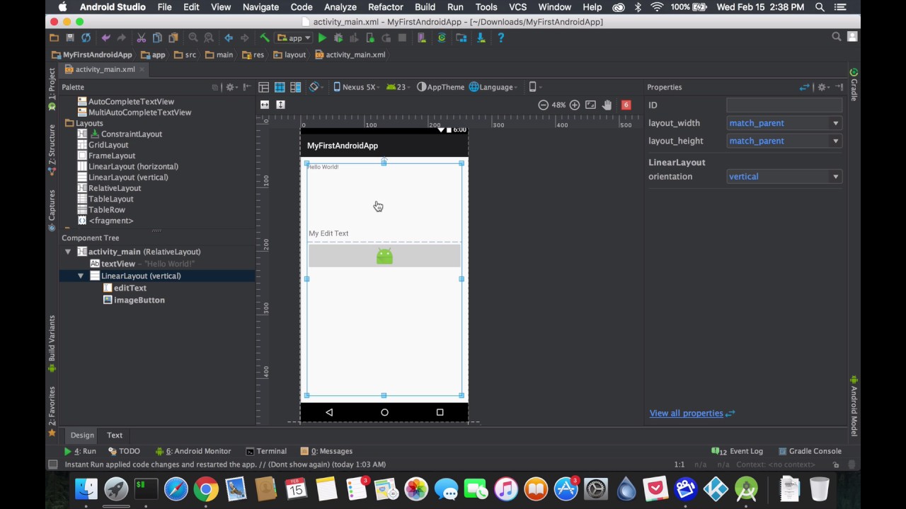 Android Studio Component Tree