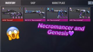 All Necromancer skins and awm Genesis 😱💜                         #gamplay #standoff2 #edit #skins