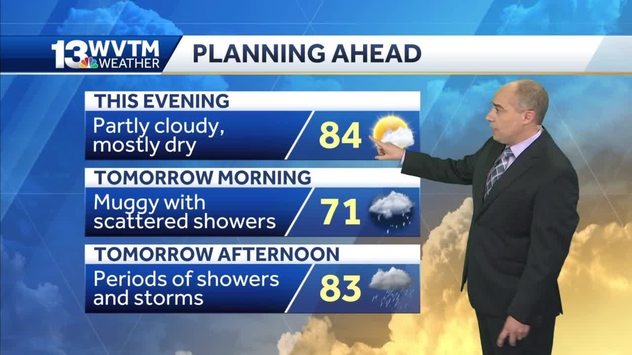 Muggy and scattered showers Wednesday morning - YouTube