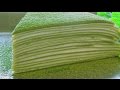 [ЯПОНСКИЙ БЛИННЫЙ ТОРТ] Торт из блинов Блинный Торт с кремом с зеленым японским чаем Матча