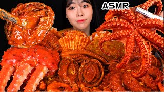 ASMR MUKBANG🐙| BRAISED SEAFOOD BOIL (KING CRAB,OCTOPUS,SCALLOP,ABALONE,SHRIMP) EATING SOUND