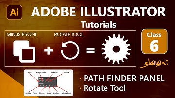 Adobe illustrator Beginner class 6 | Path Finder panel | Ideas for logo making | Rotate Tool