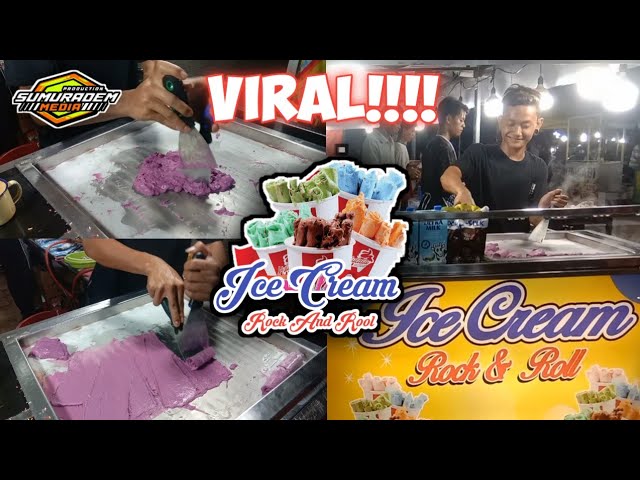 Yang Lagi Viral!!! Ice Cream Rool Kuliner Jajanan Viral || Sumuradem Media class=