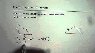 Q6 Exact Length of Hypotenuse of Right Isoceles Triangle