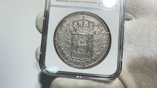 Moeda do Brasil: 960 Réis 1812 Bahia - Dupla Batida -  Graduada pela NGC MINT ERROR MS 62