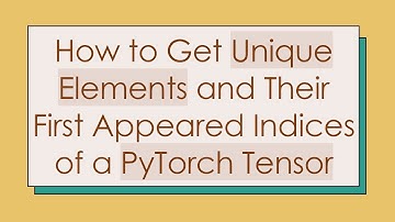 How to Get Unique Elements and Their First Appeared Indices of a PyTorch Tensor