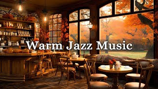Relaxing Autumn Day Jazz in Cozy Coffee Shop Ambience ☕🍂 Soothing Jazz Music for Work, Study, Focus