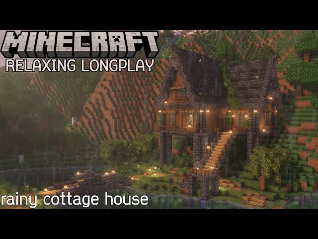 Rainy Cottage House - Minecraft Relaxing Longplay (No Commentary) class=