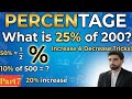 Percentage Full Chapter Explained | Tricks + Word Problems | Maths Lecture in Urdu 