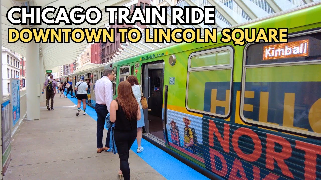 Chicago (USA) Train Ride From Downtown Chicago To Lincoln Square on Monday | July 22, 2024 | 4k