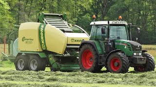 Pressing and Wrapping Bales | Fendt 310 + Krone Comprima | Bloemendal | 2017
