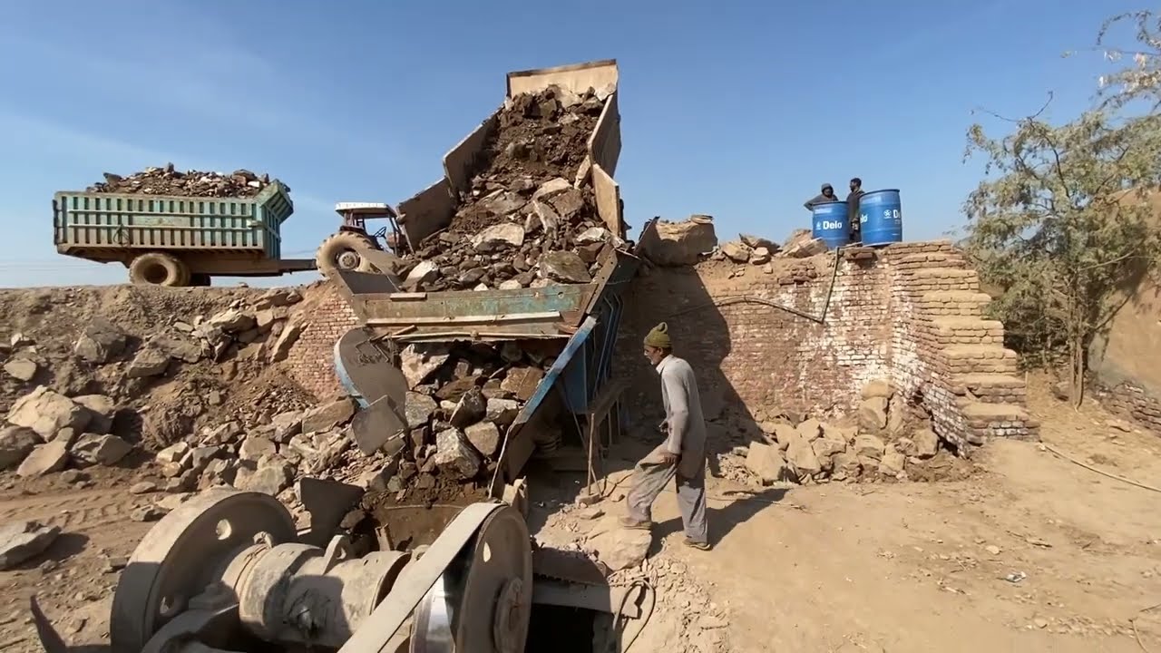 Powerful Crusher Machine & Human Effort | Rock Breaking Scene 🔥 - YouTube