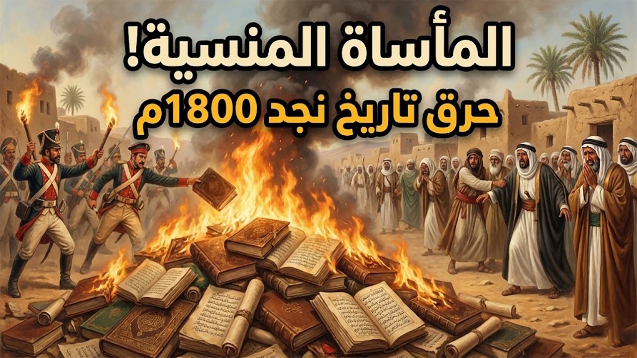 المأساة المنسية! قصة حرق مكتبات قبائل نجد على يد الحملات العثمانية 1800م 📚🔥