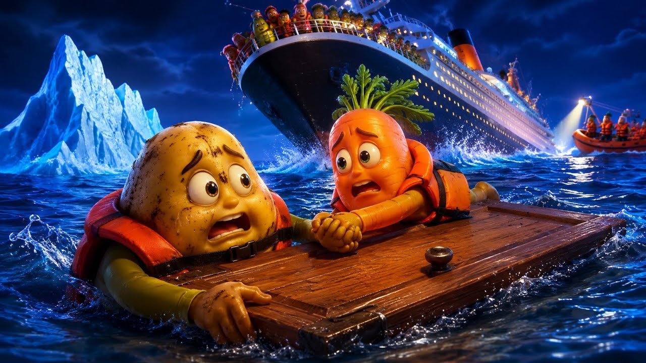 😭 डूबते जहाज़ में आलू ने बचाई गाजर की जान! 🚢 Iceberg से टकराया जहाज़ 🥔💔 | sea story