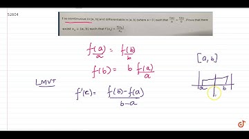 f is continuous in [a, b] and differentiable in (a, b) (where a gt0 ) such that `f(a)/a=f(b)/b`...