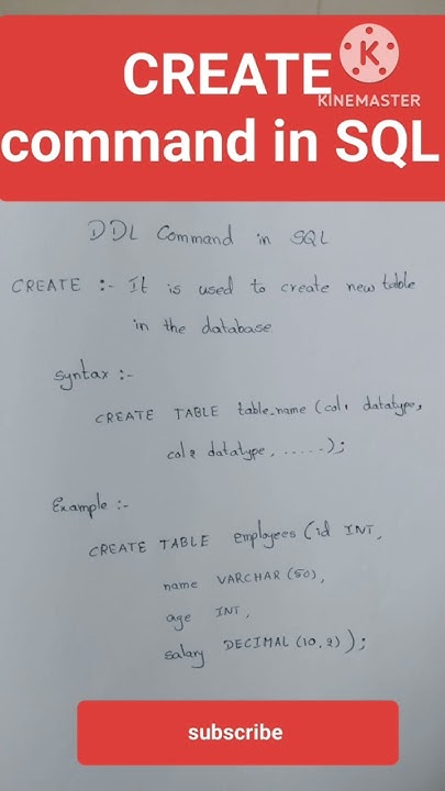 CREATE command in SQL #learning #students #sql #sql commands #beginners ...